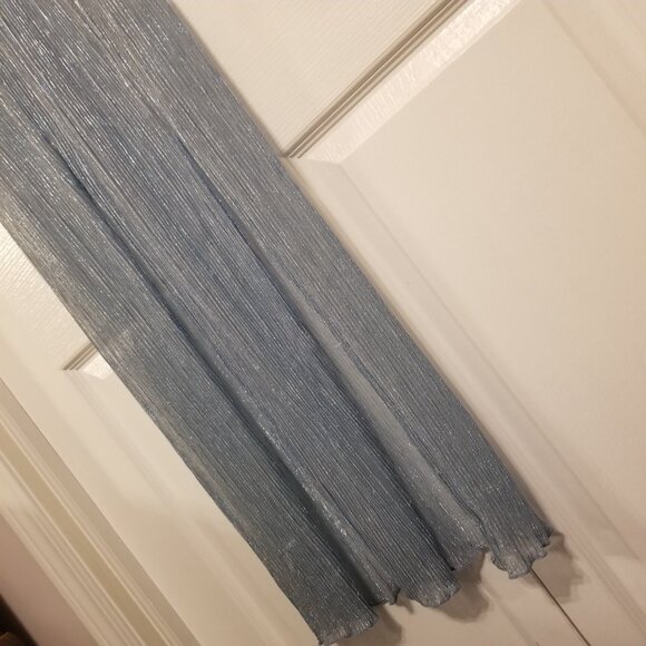 NWT Cover Me Sparkly Blue/Silver Long Sheer Sarong Cover Up Maxi Dress Large - Picture 8 of 11